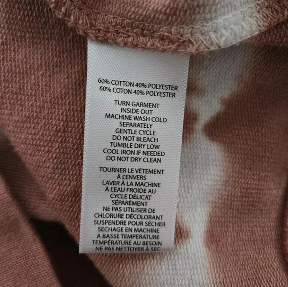 Beachlunchlounge tate tie dye hoodie in desert rose and white‎ size medium - Picture 5 of 6